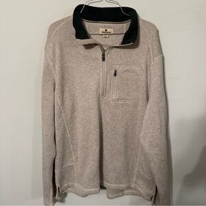NEW Woolrich Men's 1/4 Zip Angler Fleece Jacket Beige Size XLarge new W/O Tags